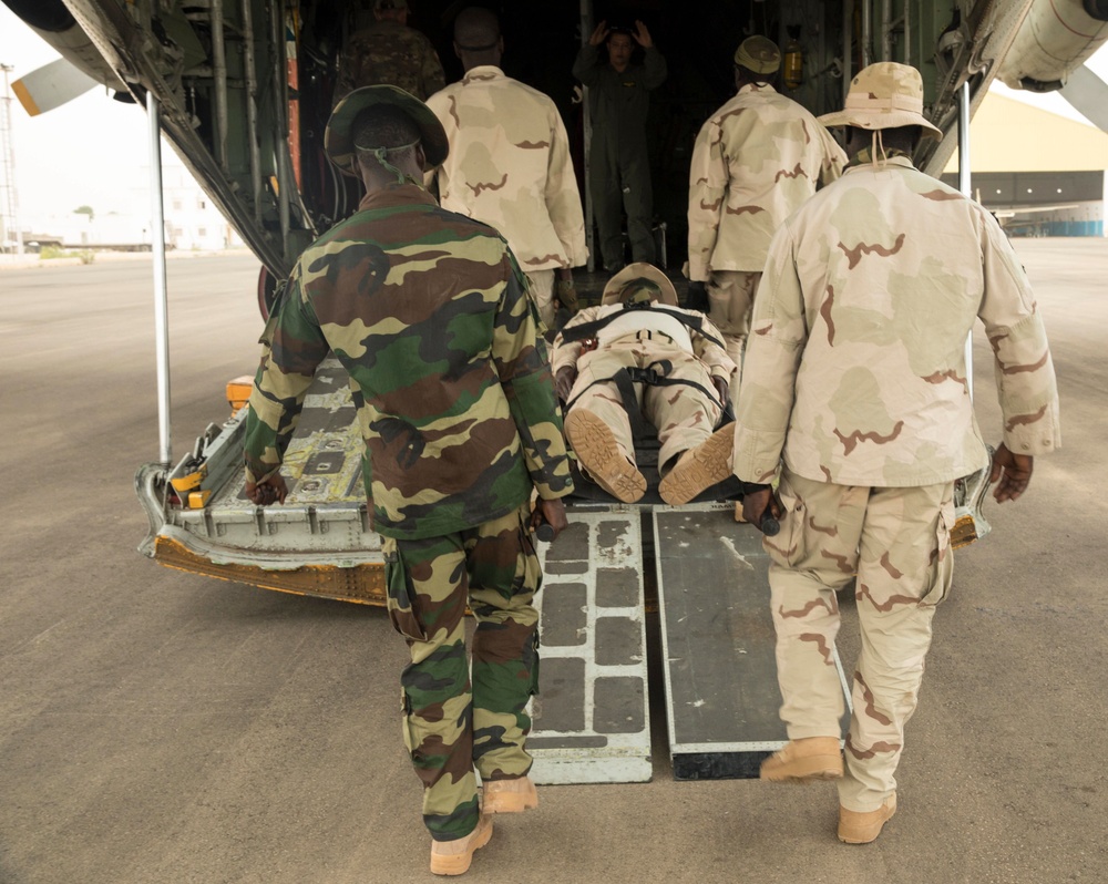 African forces train for casualty evacuation at Flintlock 20