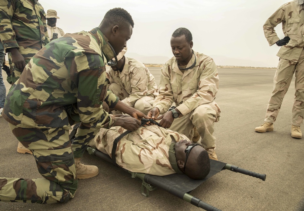 African forces train for casualty evacuation at Flintlock 20