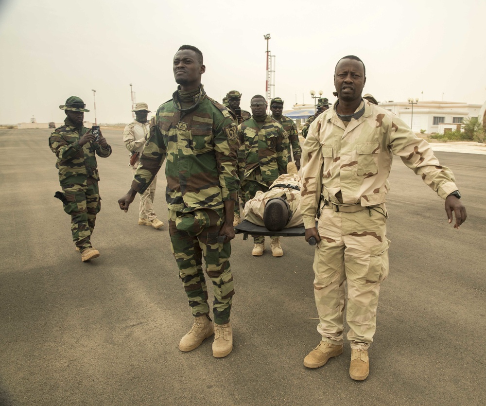 African forces train for casualty evacuation at Flintlock 20