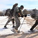 Cold-Weather Operations Course Class 20-03 students practice snowshoeing, ahkio sled use