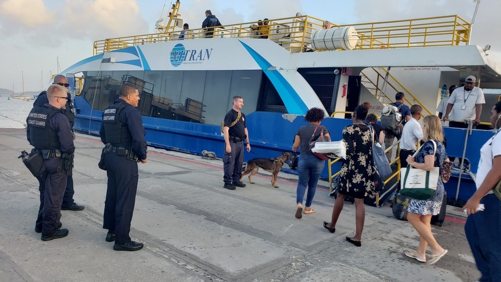 Coast Guard, federal agencies conduct multi-agency operation at U.S. Virgin Islands ferry terminals in Saint Thomas, St. Croix