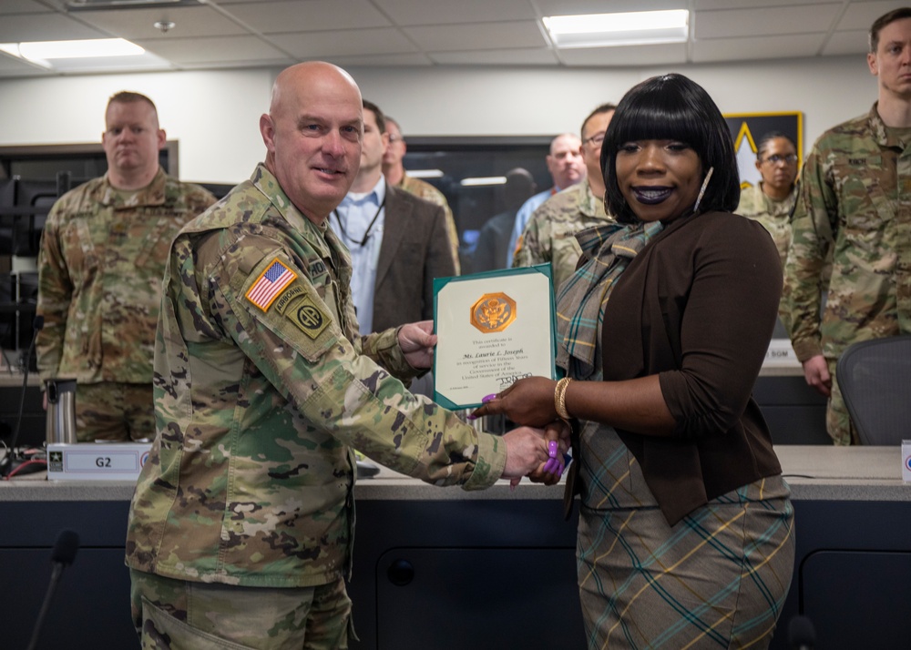 1st TSC Presents Time in Service Awards