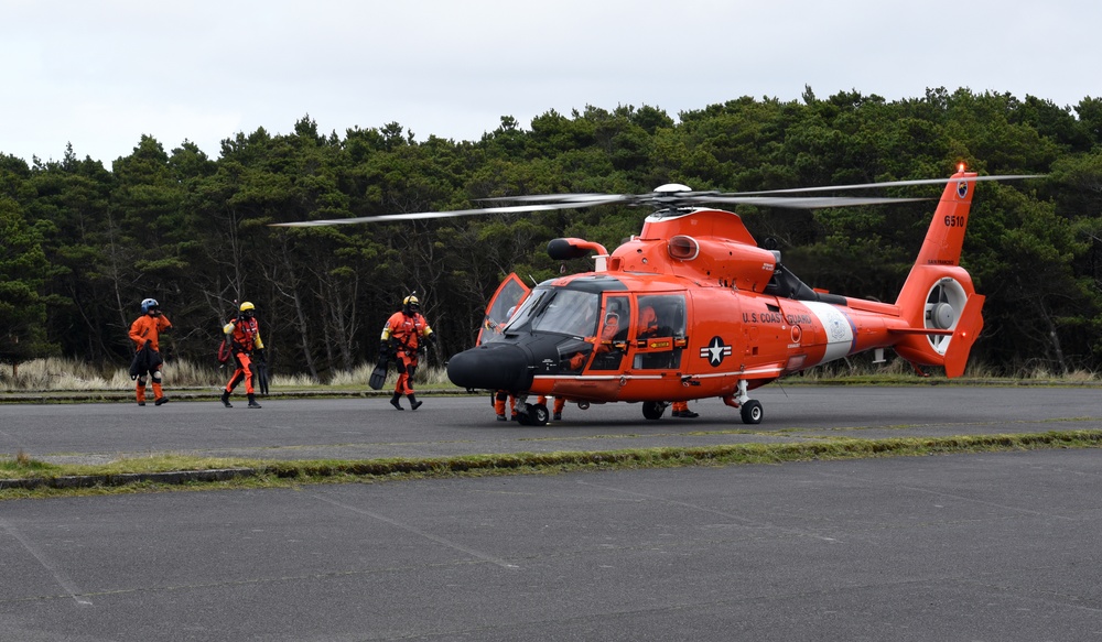 Coast Guard boards Dolphin helicopter