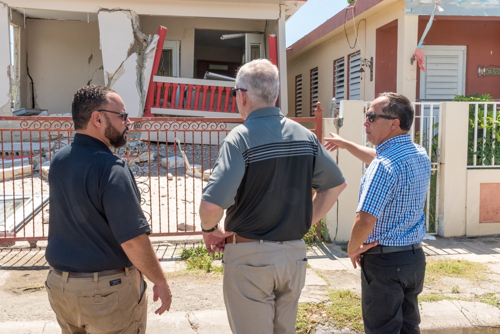 VIP Tour Visits Earthquake Damage in Guánica