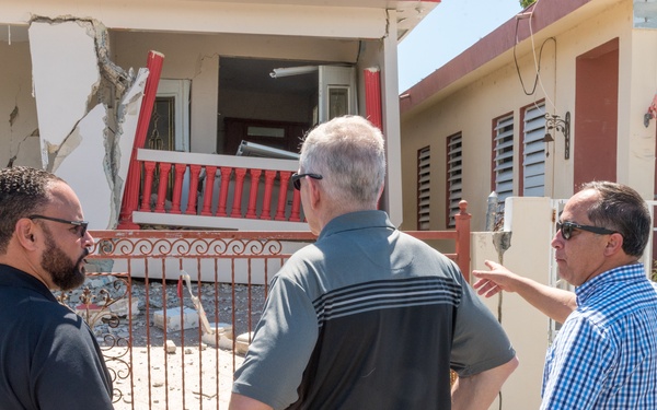 VIP Tour Visits Earthquake Damage in Guánica