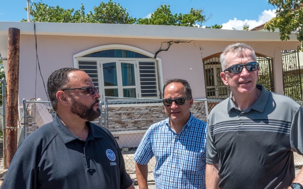 VIP Tour Visits Earthquake Damage in Guánica