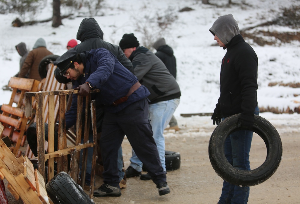 Preparing a roadblock