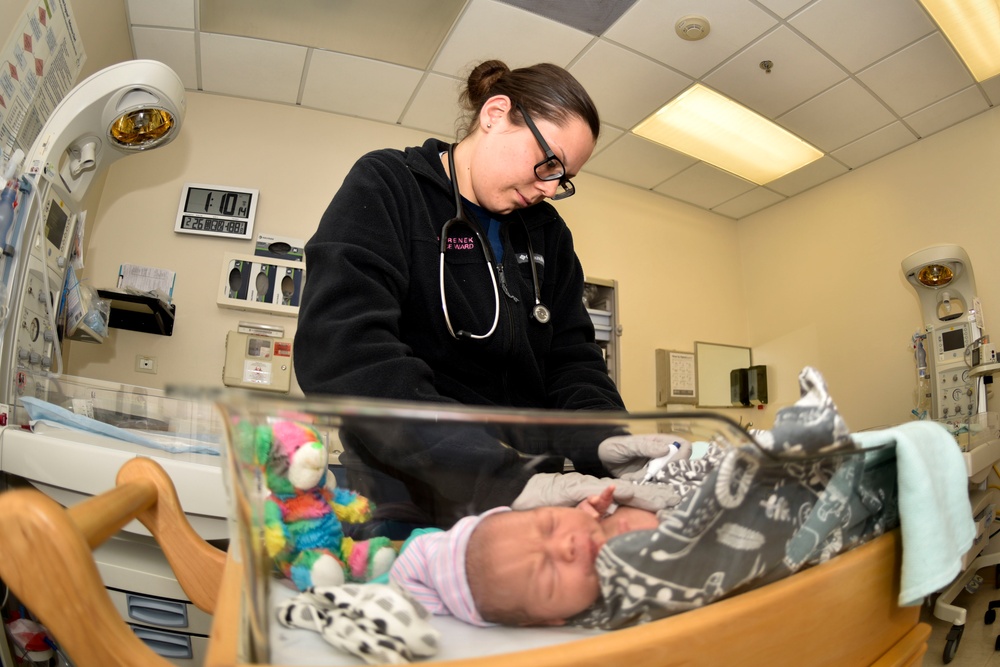 US Naval Hospital Naples Performs Post-Child Birth Procedures on Mother and Newborn Baby