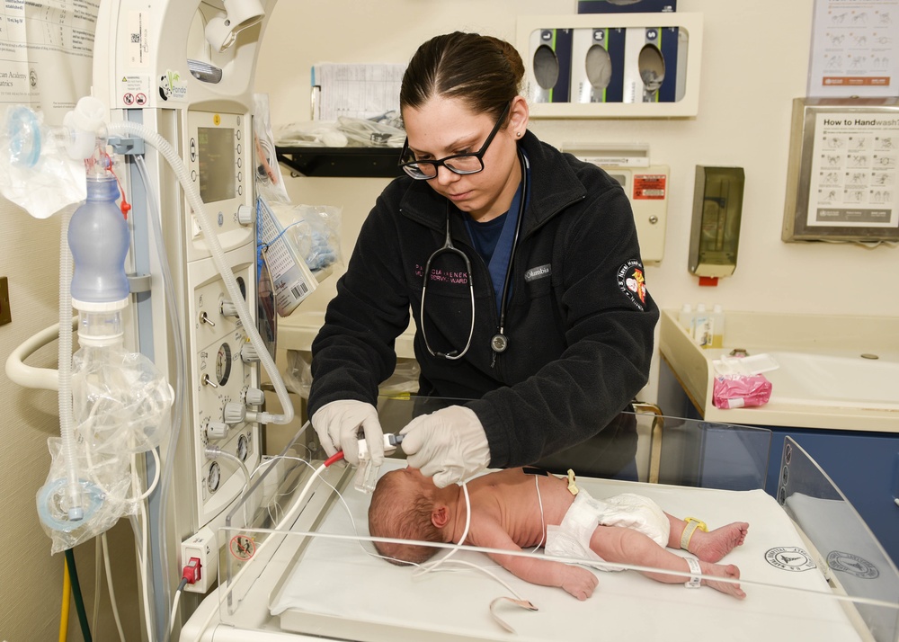 US Naval Hospital Naples Performs Post-Child Birth Procedures on Mother and Newborn Baby