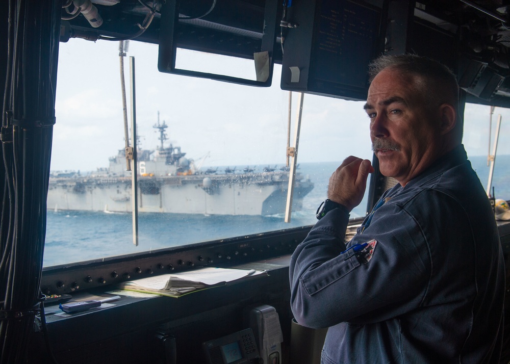 Cobra Gold 20: USS Green Bay (LPD 20), USS America (LHA 6) and H.T.M.S. Angthong (LPD 791) photo exercise, Feb. 29, 2020