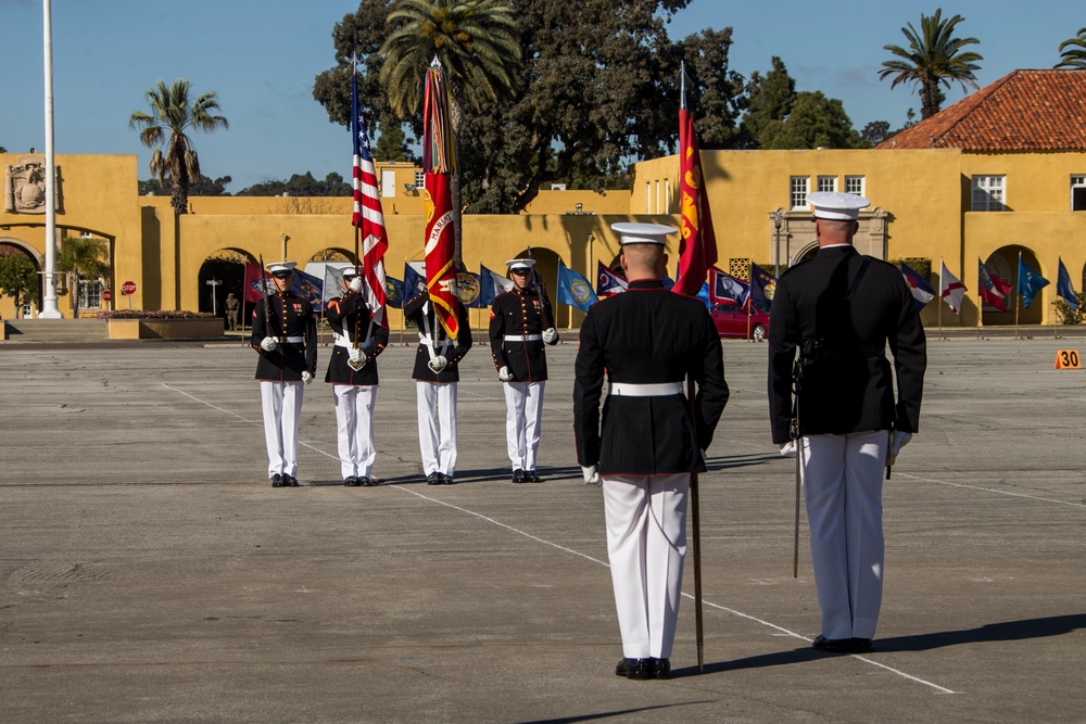 U.S. Marine Corps Battle Color Detatchment visits Marine Corps Recruit Depot, San Diego