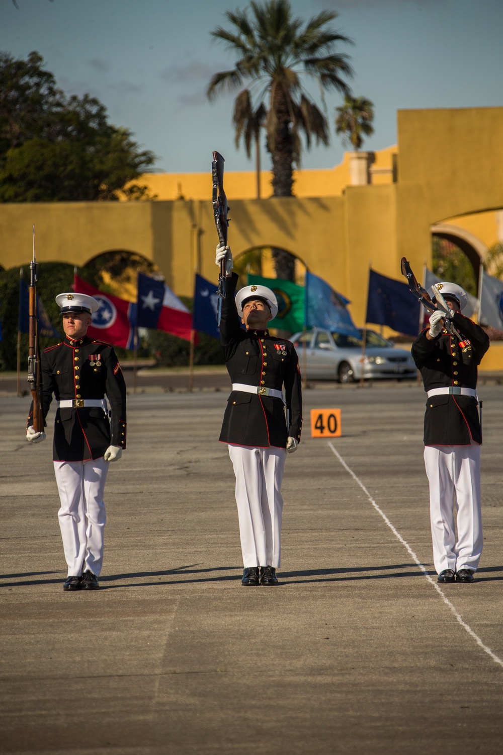 U.S. Marine Corps Battle Color Detatchment Color visits Marine Corps Recruit Depot, San Diego