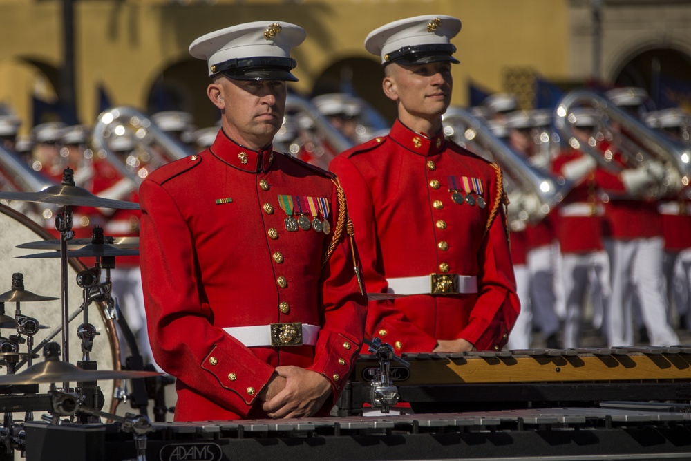 U.S. Marine Corps Battle Color Detatchment Color visits Marine Corps Recruit Depot, San Diego