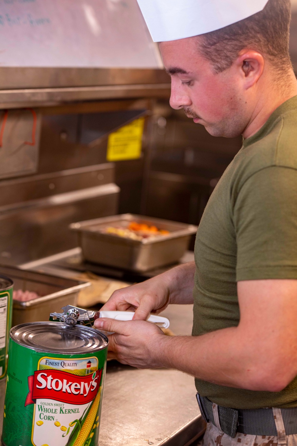 Sailors cook in the Galley