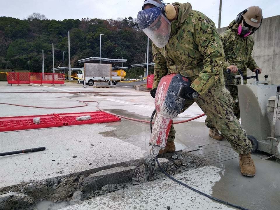 U.S. Navy Seabees with NMCB-5’s Detail Sasebo support Naval Beach Unit-7