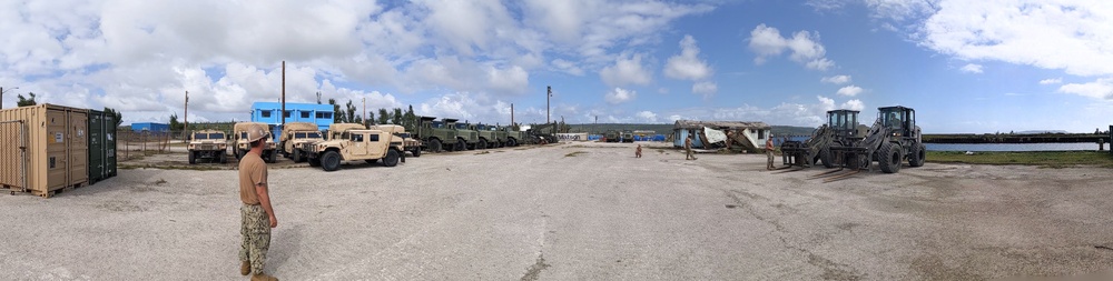 U.S. Navy Seabees with NMCB-5’s Detail Tinian prepare for future projects