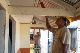 U.S. Navy Seabees deployed with NMCB-5’s Detail Pohnpei continue construction on Sokehs Pah Elementary School
