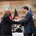 SecDef Esper Shakes Hands with President Ghani at U.S.-Afghanistan Joint Declaration Announcement