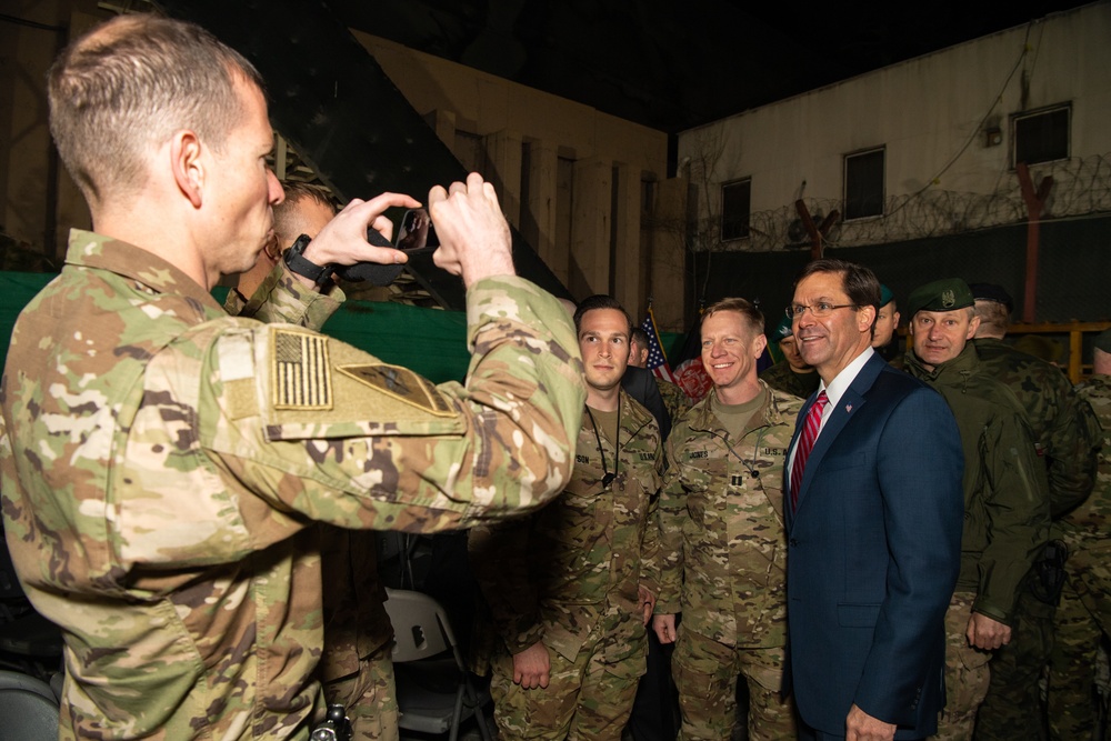 SecDef Esper Speaks to Troops After U.S.-Afghanistan Joint Declaration Announcement