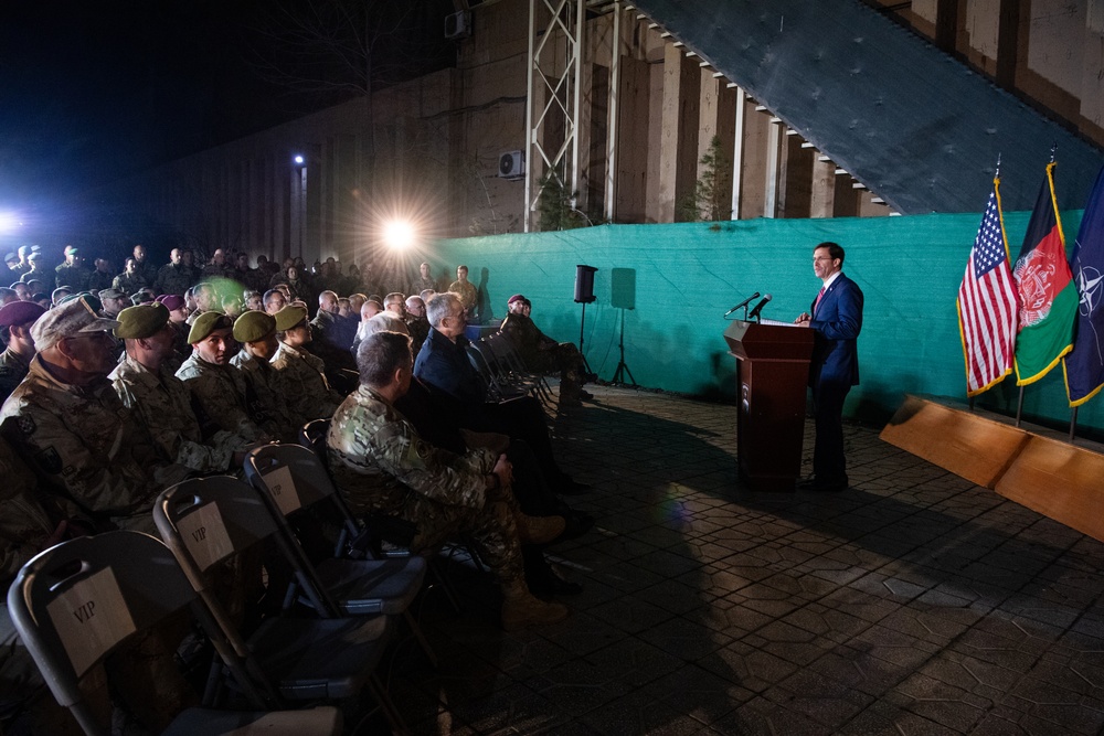 SecDef Esper Speaks to Troops After U.S.-Afghanistan Joint Declaration Announcement