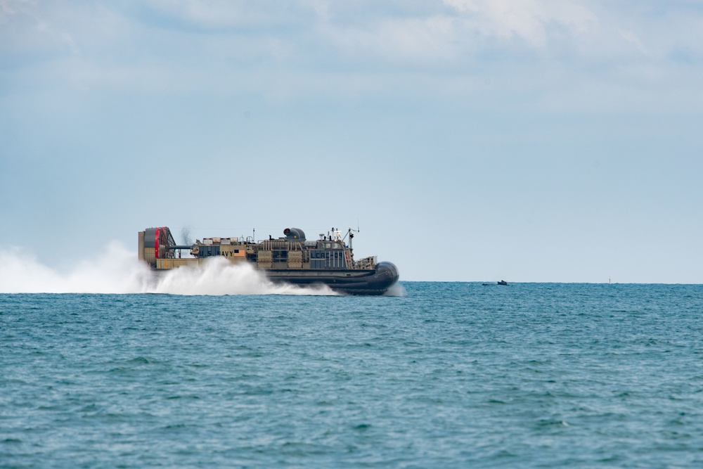 Cobra Gold 20: Landing Craft, Air Cushion 09 assigned to Naval Beach Unit 7 conducts amphibous exercises with Royal Thai Military, Feb. 28, 2020.