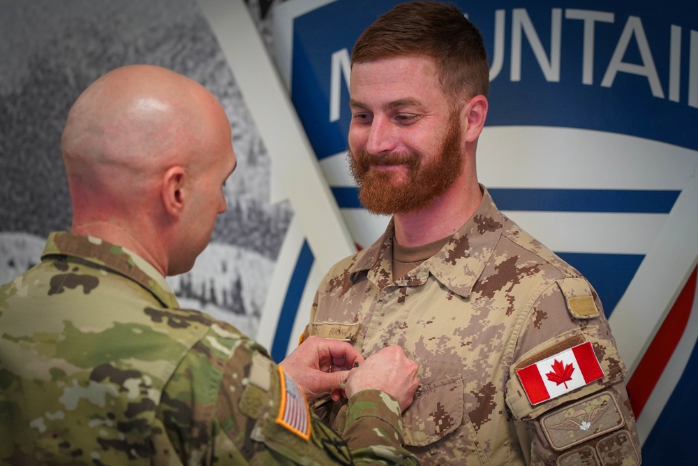 Capt. Alexander Buck, of the Canadian Army, was promoted to the rank of major, February 5, 2020, Fort Drum, N.Y.