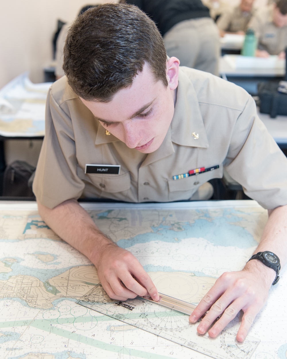 200228-N-TE695-0004 NEWPORT, R.I. (Feb. 28, 2020) -- Naval Science Institute Seaman-to-Admiral (NSI/STA21) conducts navigational training