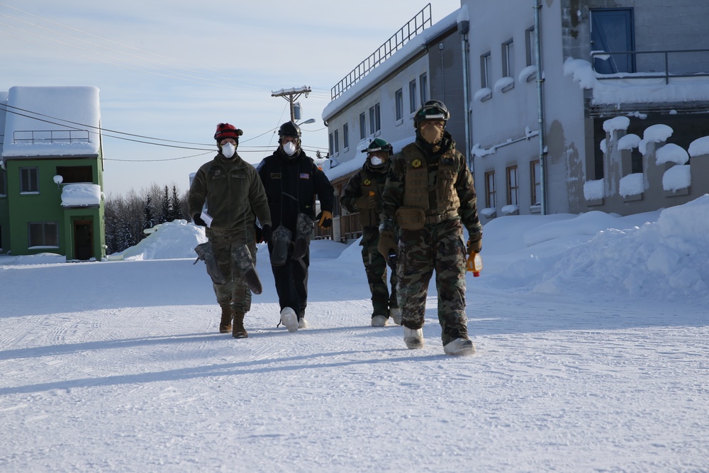 CBIRF Marines and Sailors participating in Arctic Eagle cold weather training