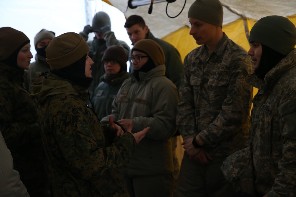 CBIRF Marines and Sailors participating in Arctic Eagle cold weather training