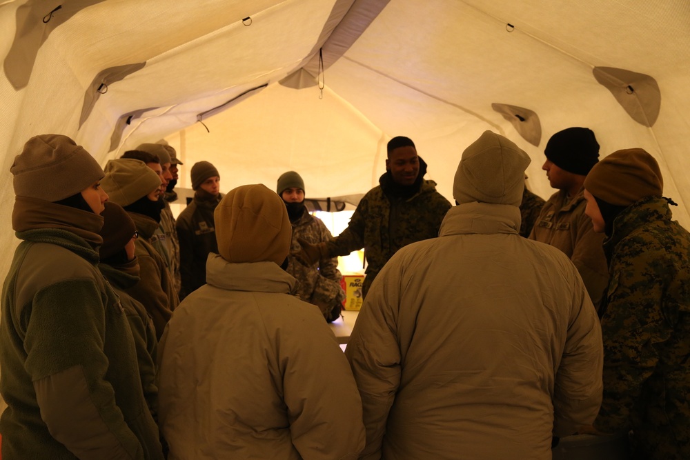 CBIRF Marines and Sailors participating in Arctic Eagle cold weather training