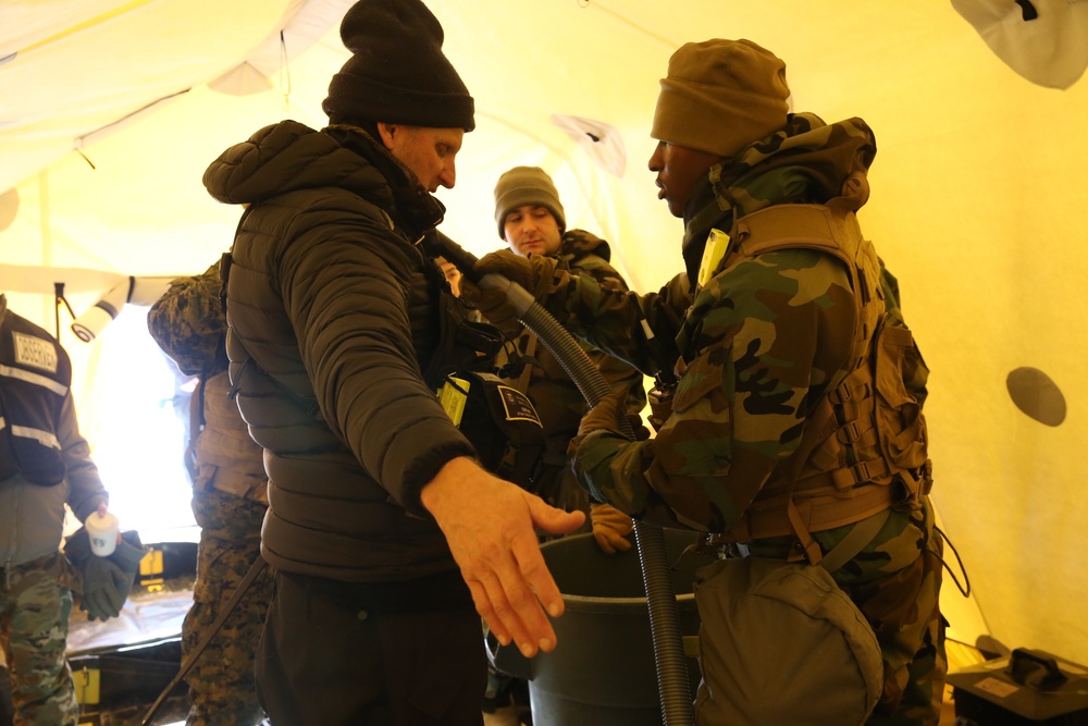 CBIRF Marines and Sailors participating in Arctic Eagle cold weather training