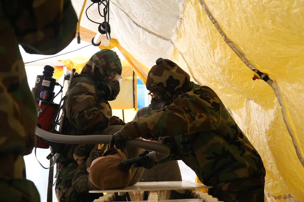 CBIRF Marines and Sailors participating in Arctic Eagle cold weather training