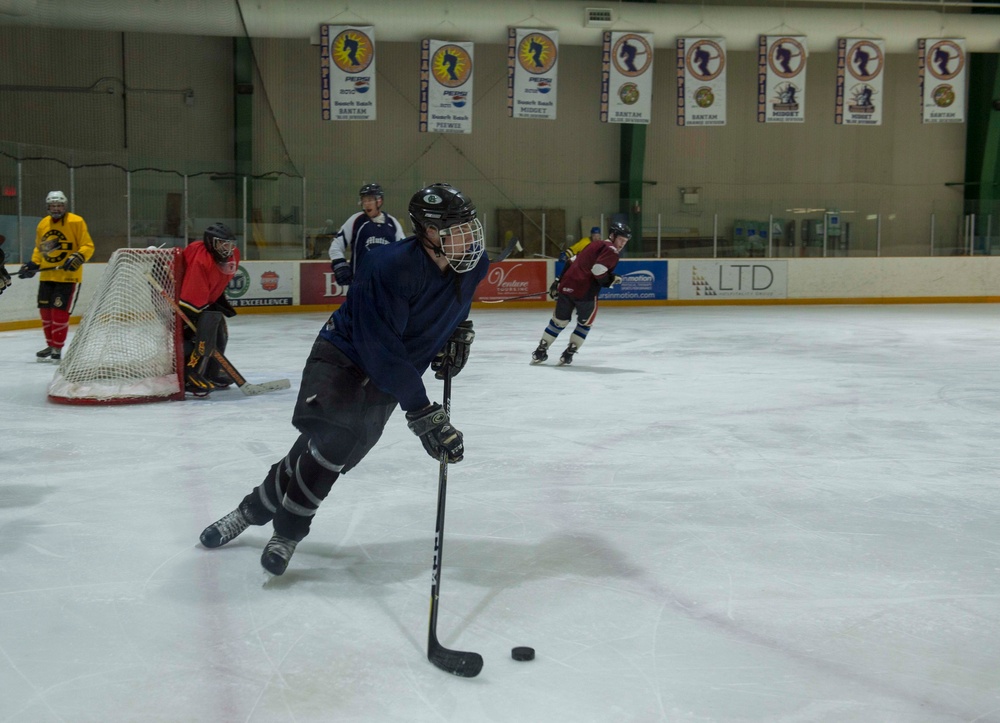 Sailor Plays Ice Hockey