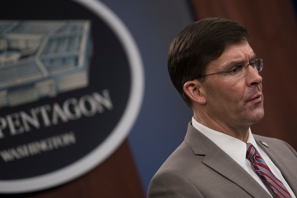 Esper, Chairman Brief Reporters at Pentagon