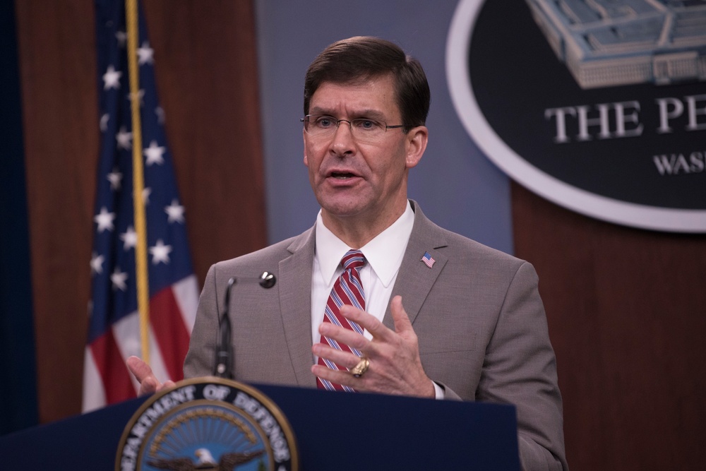 Esper, Chairman Brief Reporters at Pentagon