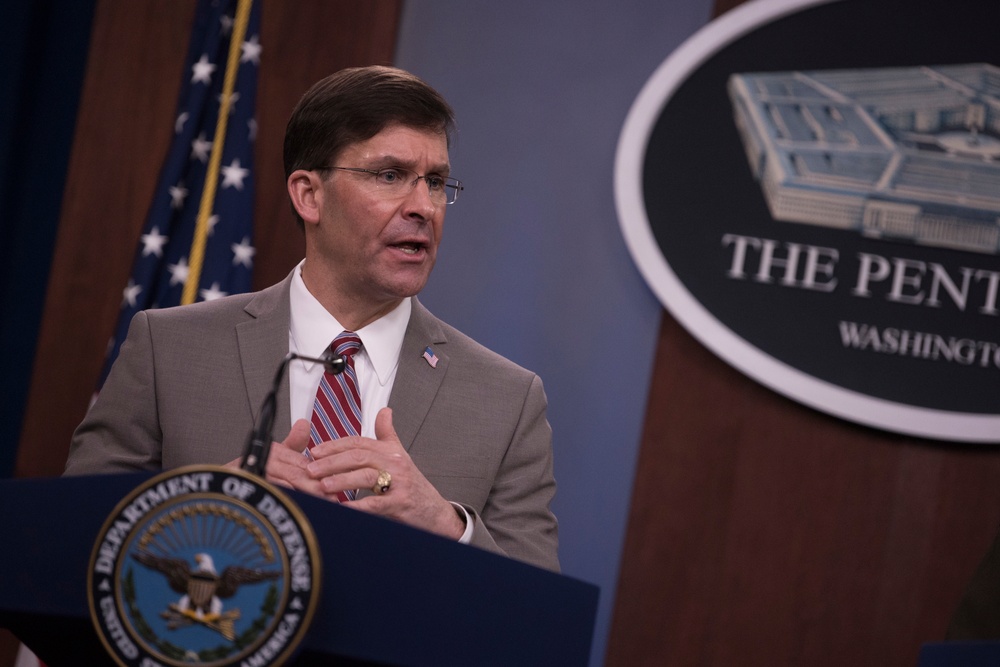 Esper, Chairman Brief Reporters at Pentagon