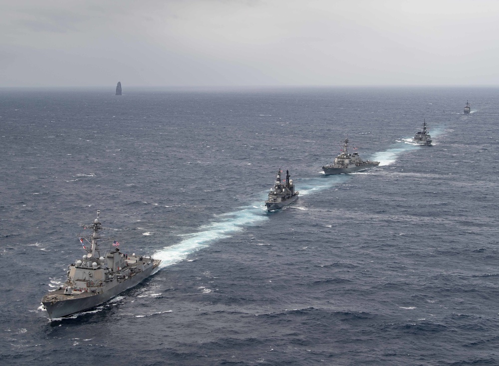 U.S. Navy, JMSDF Sail in Formation During BAWT