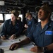 Blue Ridge Sailors stand watch in the Pilot House