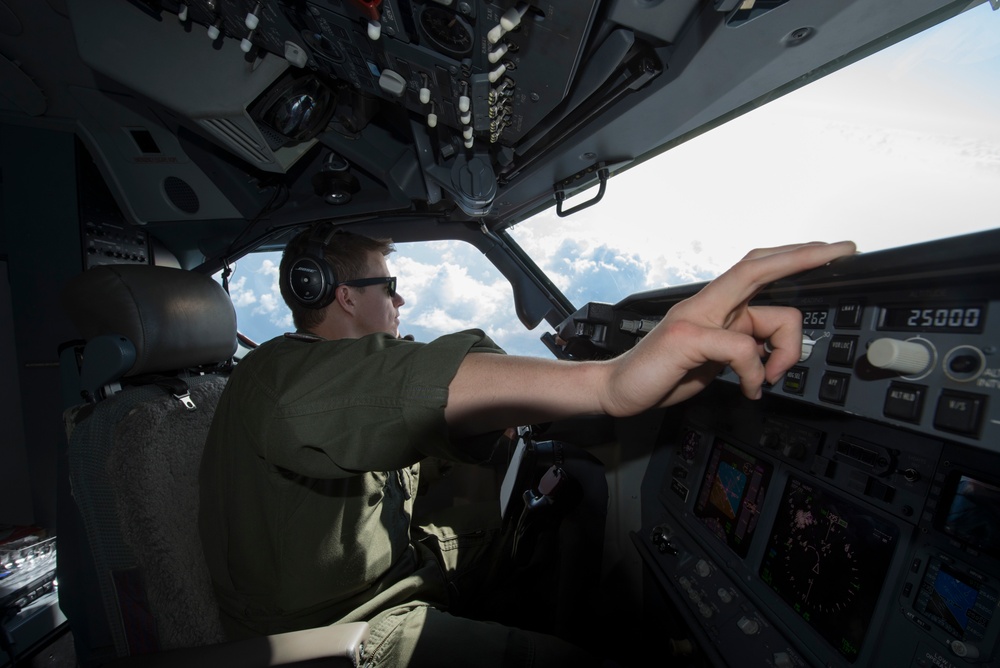 VP-4 Pilot Maneuvers P-8A Poseidon