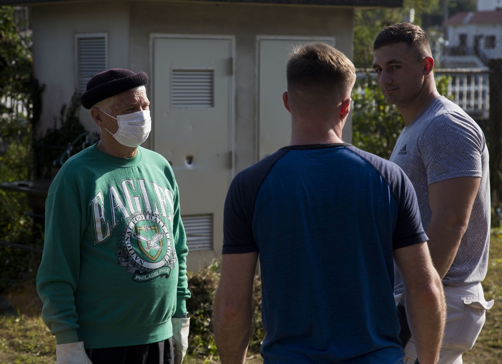 U.S. military community partners with local senior citizen's association to serve Henoko community