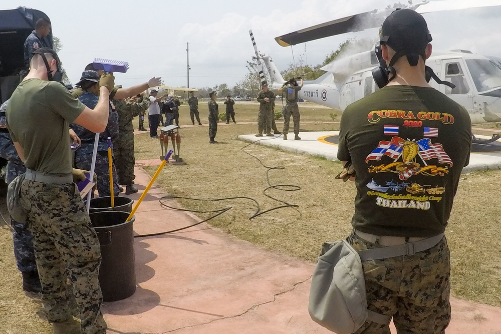 Cobra Gold 20: 31st MEU, Royal Thai conduct aircraft CBRN decontamination rehearsal