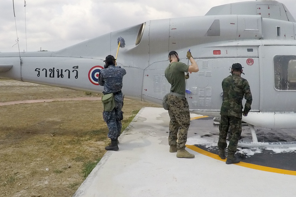 Cobra Gold 20: 31st MEU, Royal Thai conduct aircraft CBRN decontamination rehearsal