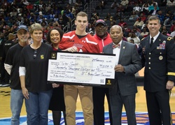 Cadet Command DCG presents Army ROTC scholarships to Cadets at the 2020 CIAA Basketball Tournament [Image 5 of 5]