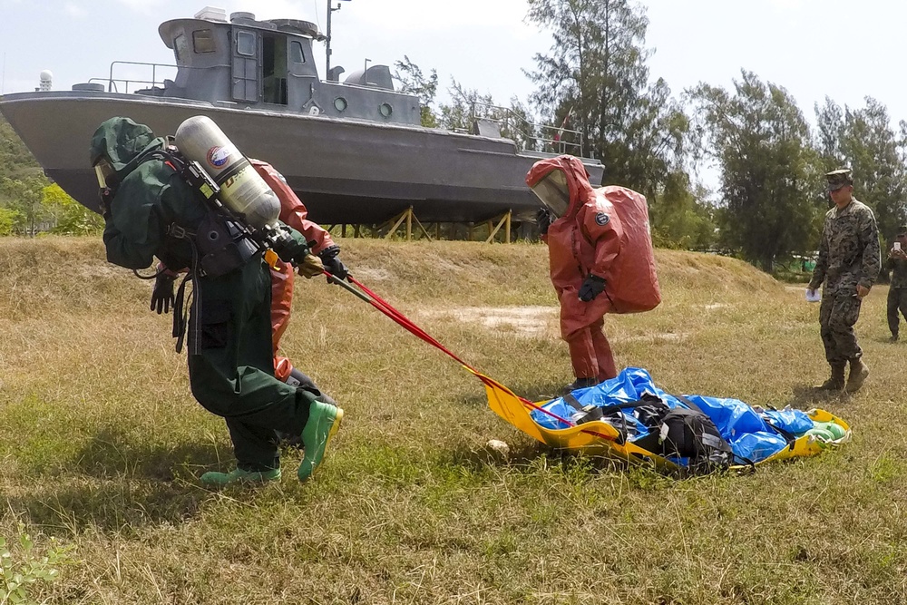 Cobra Gold 20: 31st MEU, Royal Thai Marines conduct a CBRN decontamination demonstration