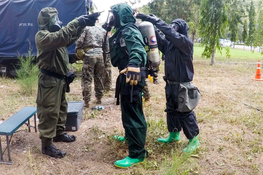 Cobra Gold 20: 31st MEU, Royal Thai Marines conduct a CBRN decontamination demonstration