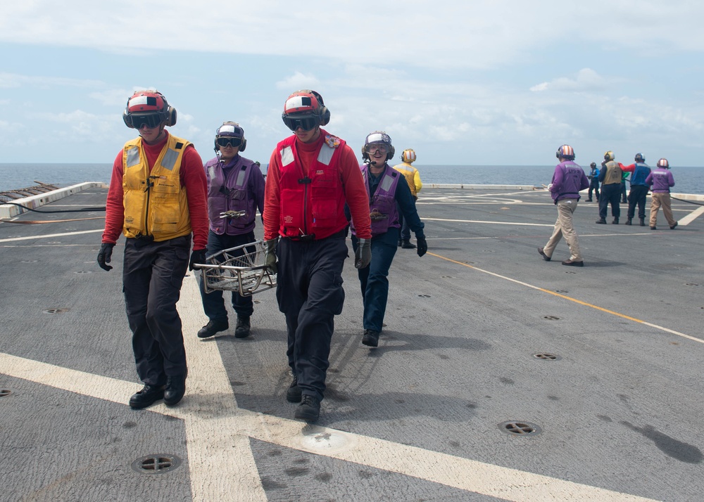 Cobra Gold 20: Flight deck firefighting drill aboard USS Green Bay, March 4, 2020
