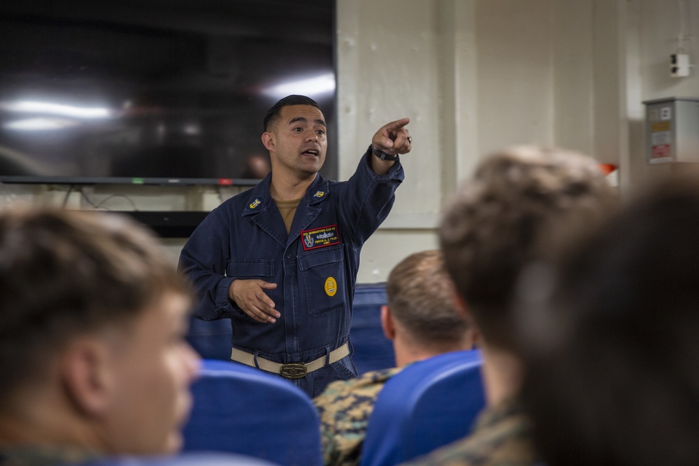 Germantown Command Master Chief offers guidance to 31st MEU Marines and Sailors