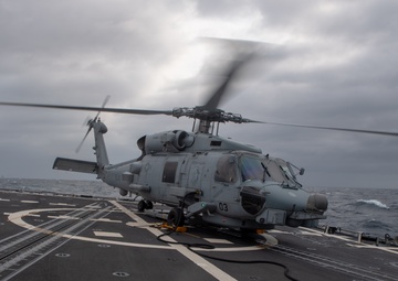 USS Mustin Conducts Flight Quarters