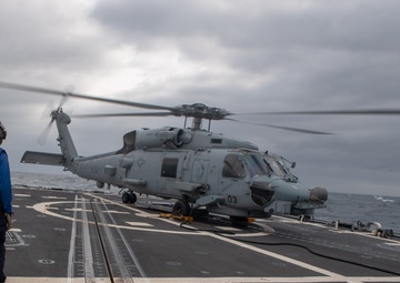 USS Mustin Conducts Flight Quarters