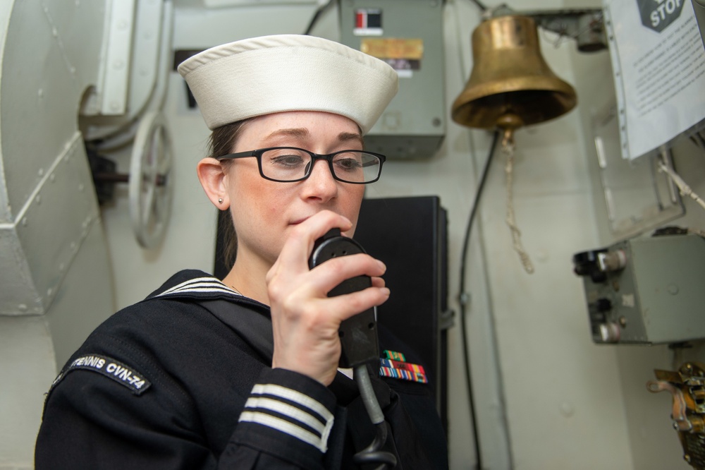 U.S. Sailor stands watch